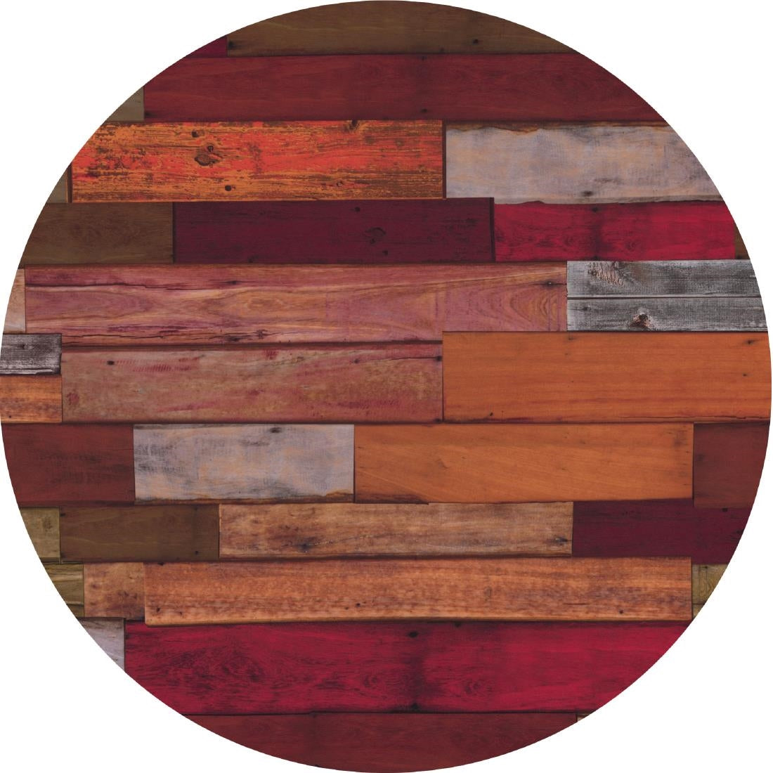 Werzalit Pre-drilled Round Table Top Blanchas Red 600mm - GT168 Wood Effect Table Tops Werzalit