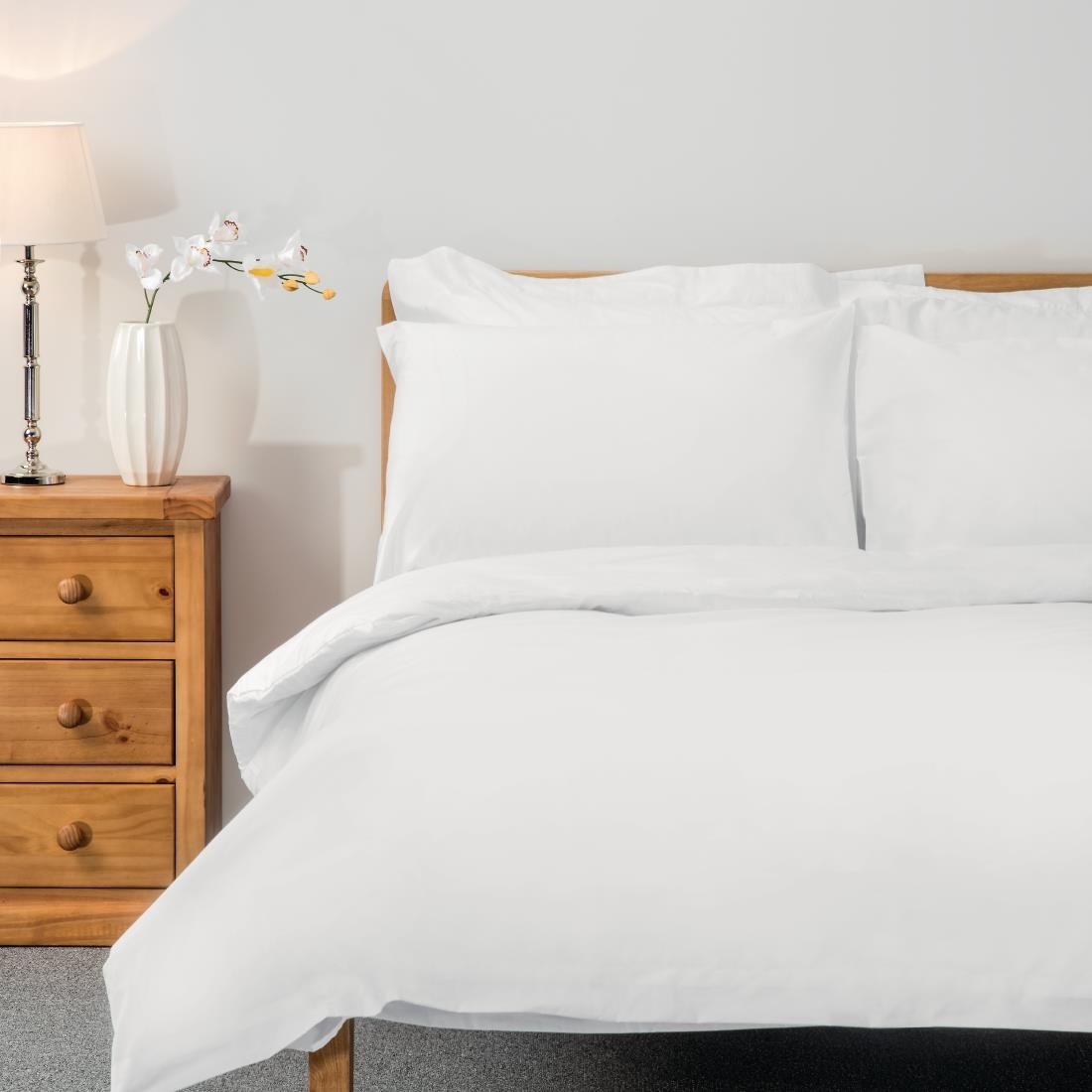 Mitre Comfort Percale Duvet Cover White Super King - GU158 Mitre Comfort