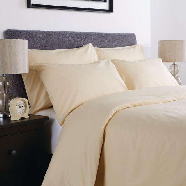 Mitre Comfort Percale Duvet Cover Oatmeal King Size - GX559  Mitre Comfort