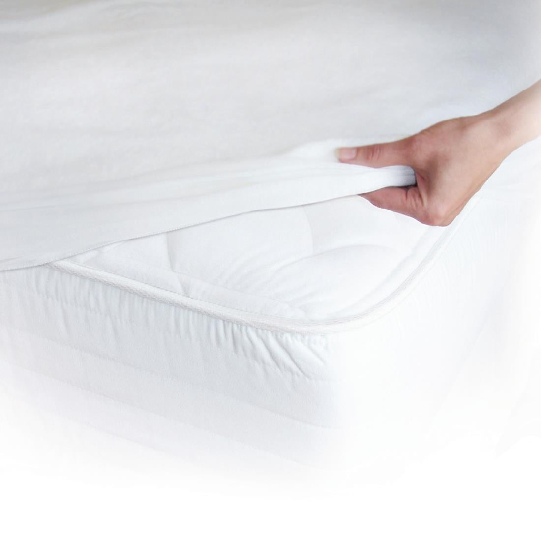 Mitre Essentials Basic Allover Mattress Protector Single - GU532 Protect A Bed