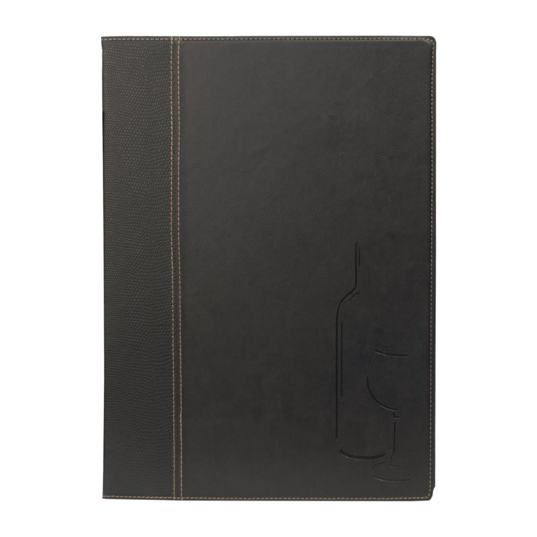 Securit Contemporary Wine List Cover Black A4 - H602 Securit