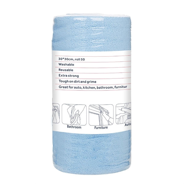 Nisbets Essentials Blue Micro Fibre Cloth 300x300mm - Roll of 50 tear-off sheets - HA817 Nisbets Essentials