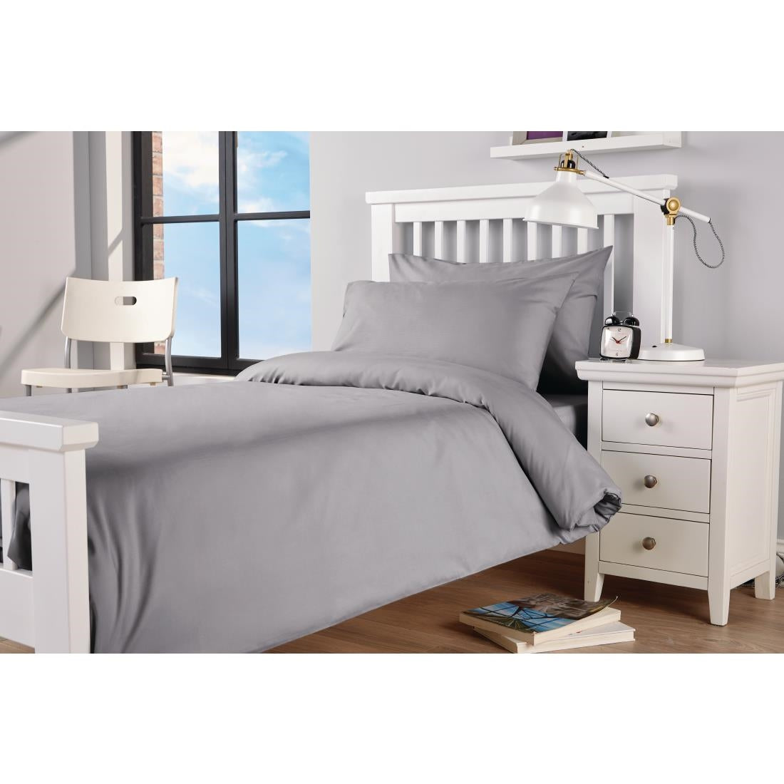 Mitre Essentials Spectrum Duvet Cover Open Grey Single - HB638 Mitre Essentials