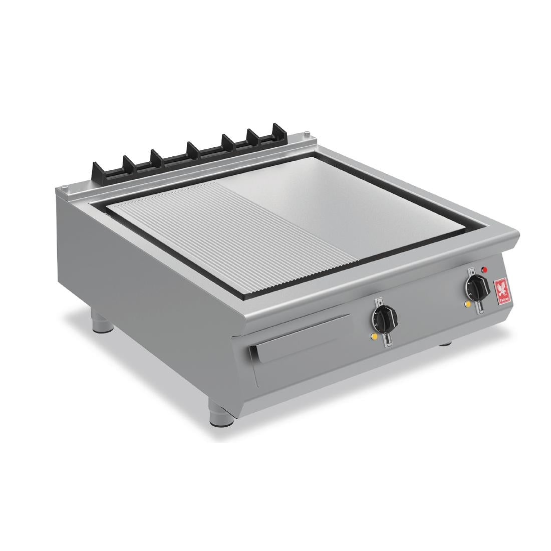 Falcon F900 800mm Half-Ribbed Steel Griddle E9581R - HC081 Falcon