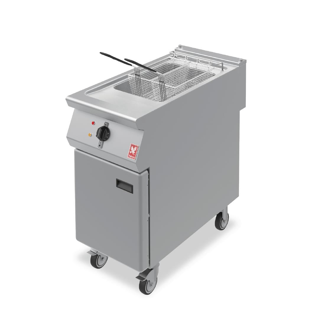 Falcon F900 Single Tank Twin Basket Free Standing Electric Fryer on Castors E9341 - HC100 Freestanding Electric Fryers Falcon