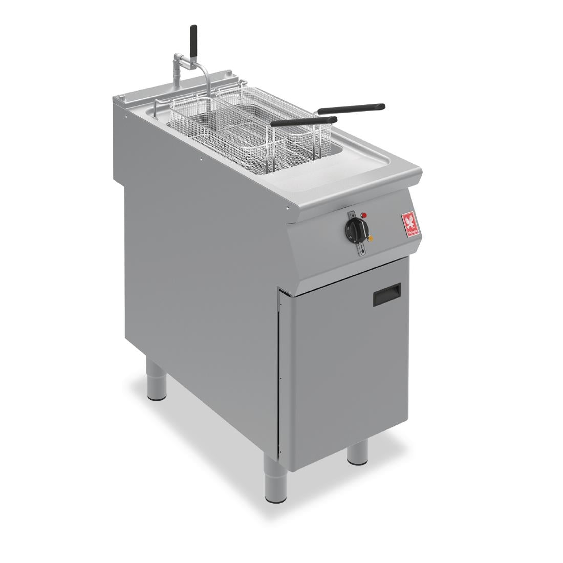 Falcon F900 Single Tank Twin Basket Free Standing Electric Filtration Fryer E9341F - HC101 Freestanding Electric Fryers Falcon