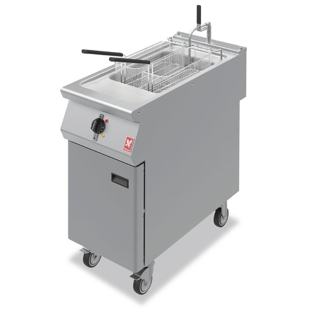 Falcon F900 Single Tank Twin Basket Free Standing Filtration Fryer on Castors E9341F - HC102 Freestanding Electric Fryers Falcon