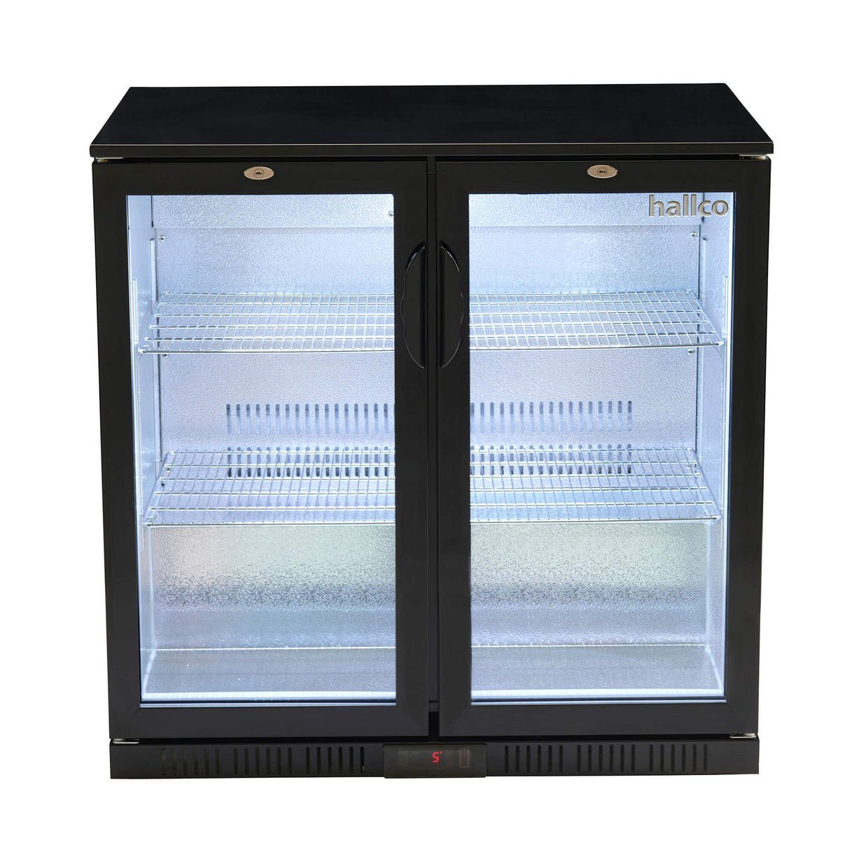 Hallco Double Door 200L Bottle Cooler – Hinged Door Commercial Undercounter Back Bar Fridge | HC2BK Double Door Bottle Coolers HALLCO