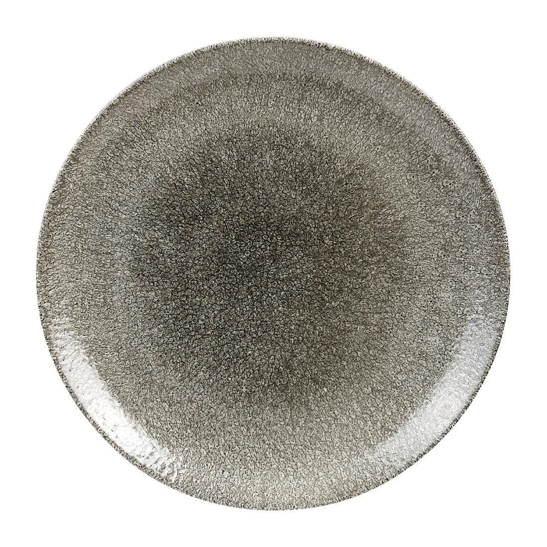 Churchill Studio Prints Raku Round Coupe Plates Quartz Black 288mm (Pack of 12) - HC767 Plates Churchill