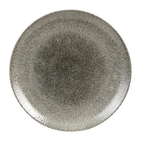 Churchill Studio Prints Raku Round Coupe Plates Quartz Black 288mm (Pack of 12) - HC767 Plates Churchill