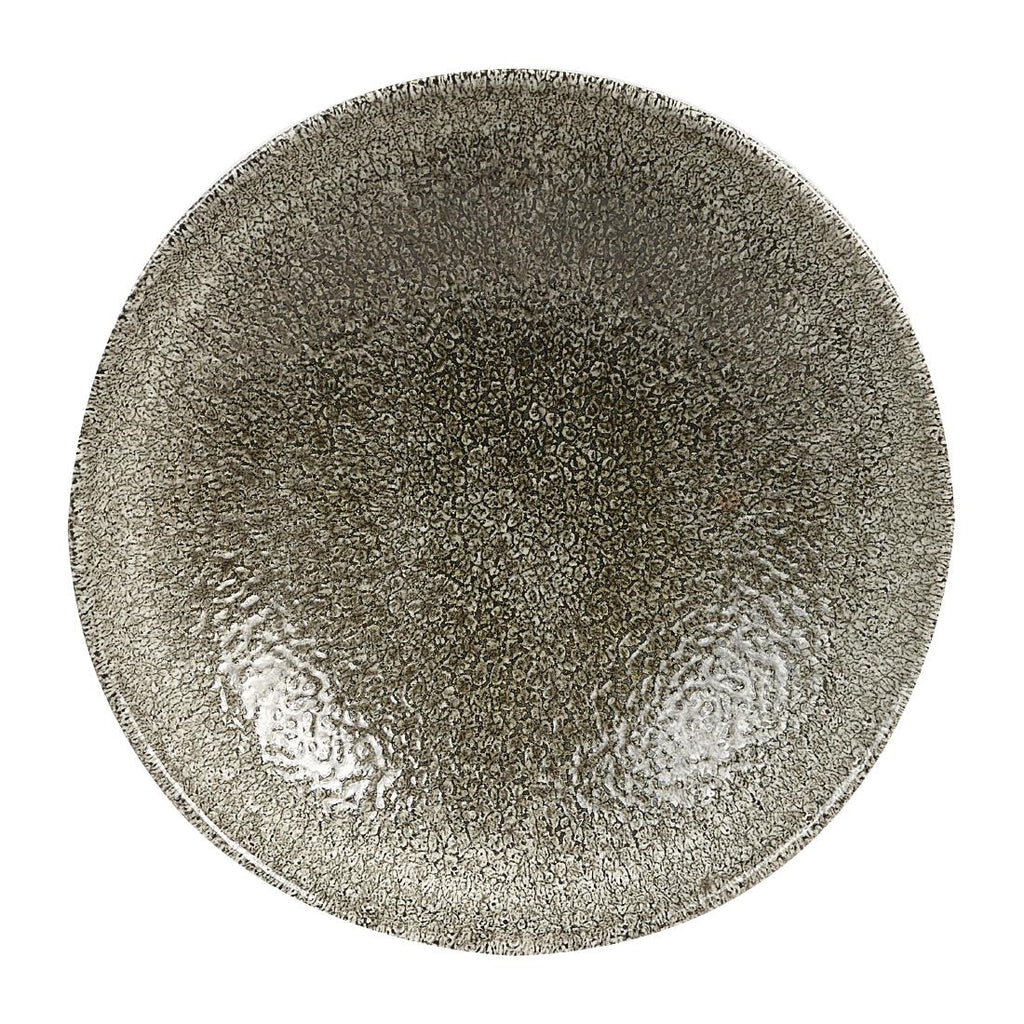 Churchill Studio Prints Raku Round Coupe Plates Quartz Black 165mm (Pack of 12) - HC770 Plates Churchill