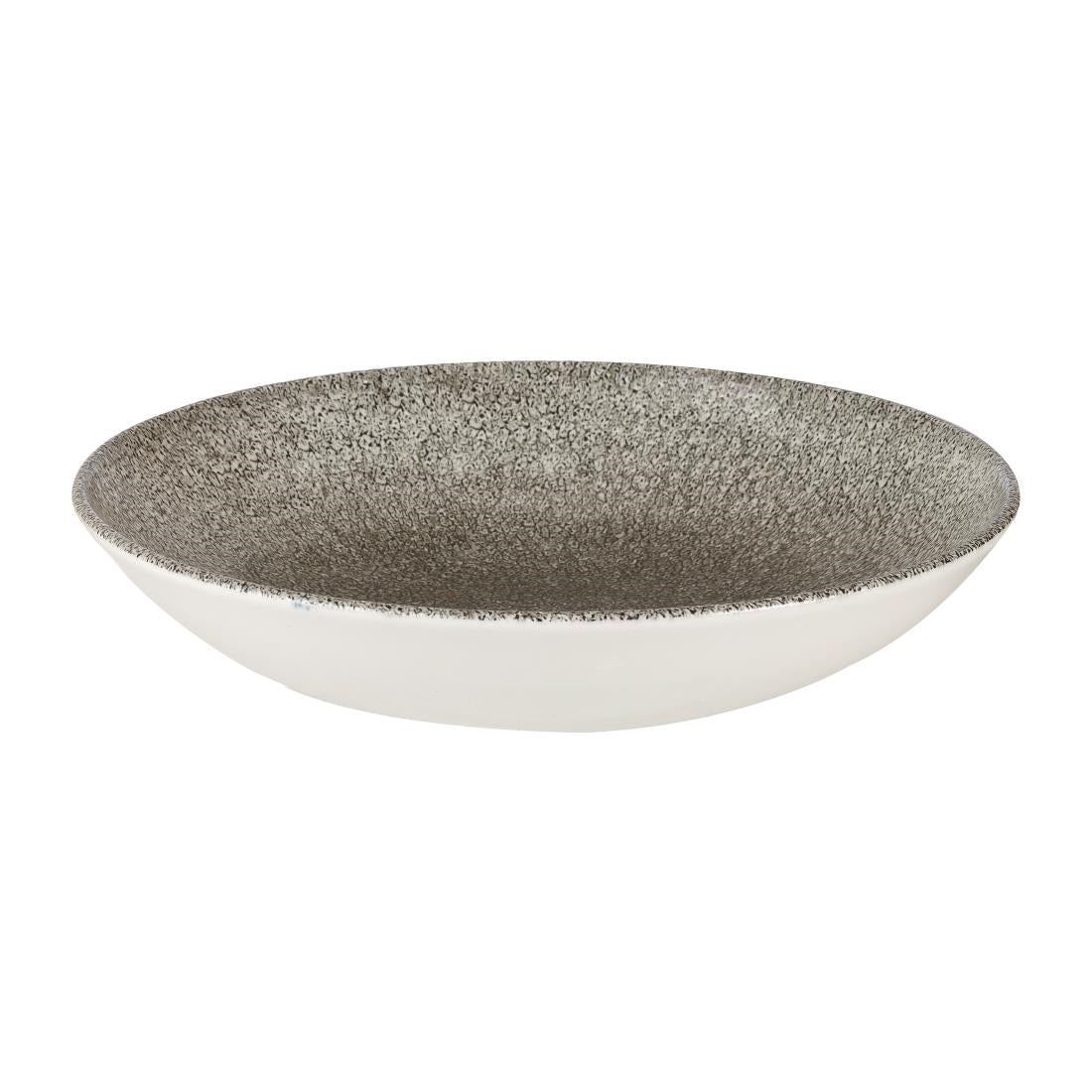 Churchill Studio Prints Raku Round Coupe Bowls Quartz Black 248mm (Pack of 12) - HC771 Bowls Churchill