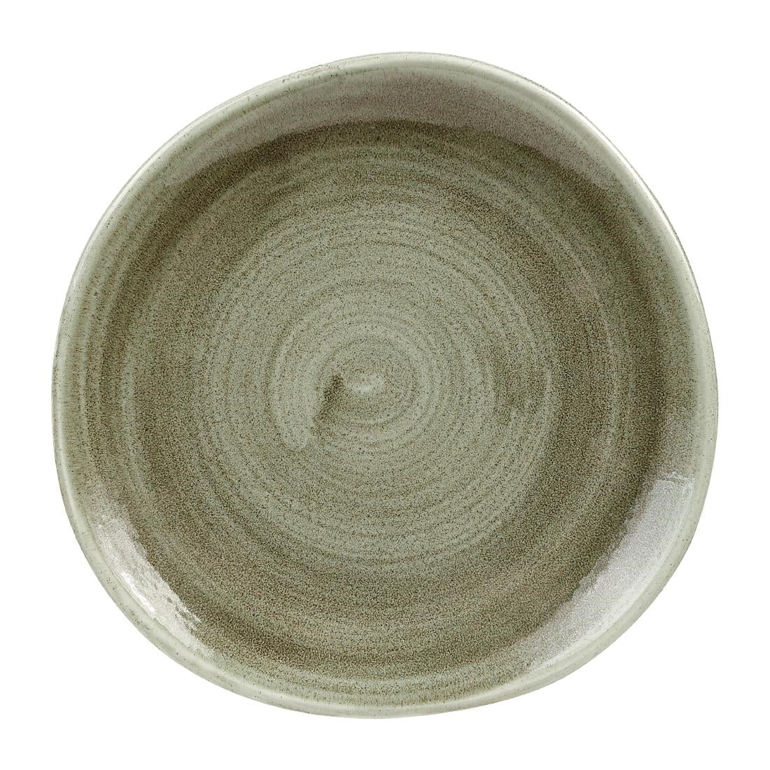 Churchill Stonecast Patina Antique Organic Round Plates Green 210mm (Pack of 12) - HC822 Plates Churchill
