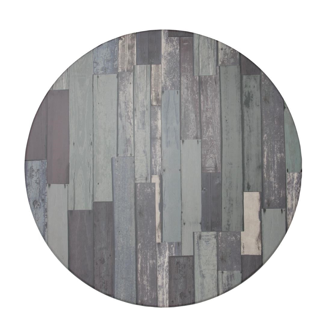 Werzalit Round 800mm Table Top Blanchas Blue - HD120 Wood Effect Table Tops Werzalit