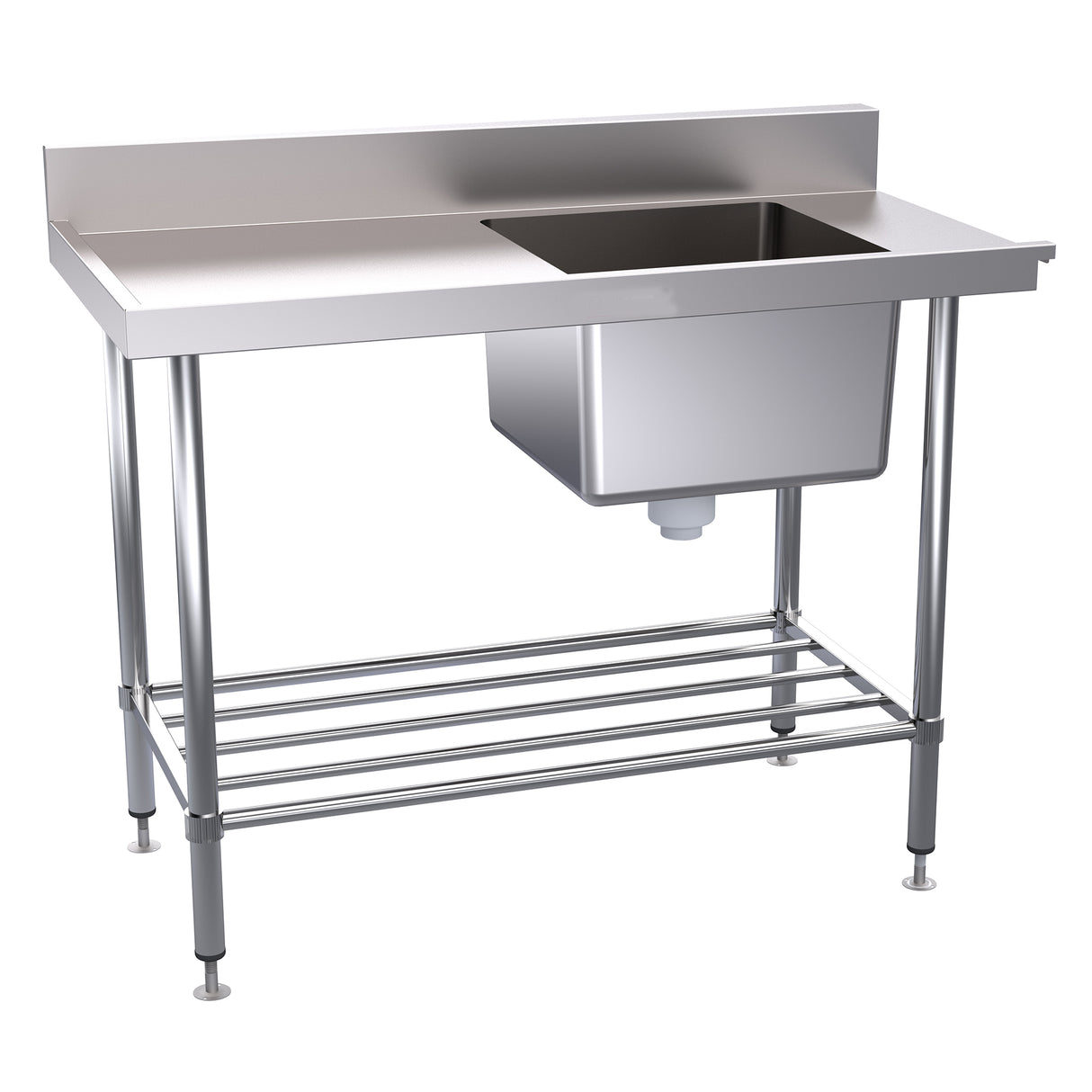 Hallco Dishwash Table 'Dirties' Inlet Bench Stainless Steel | HDWI1200L Stainless Steel Dishwasher Tables Hallco