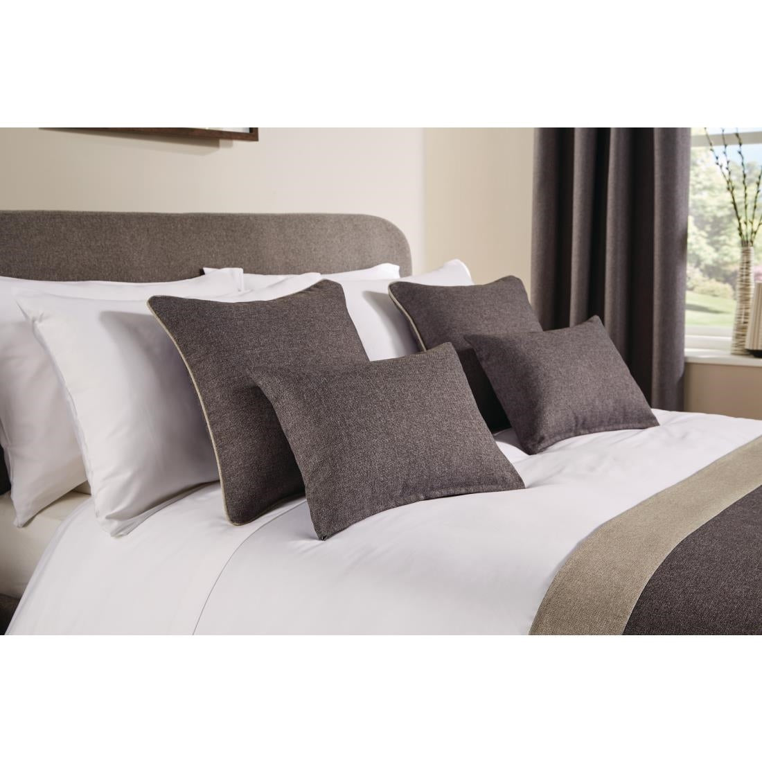 Comfort Tundra Piped Cushion Pewter - HN201 Mitre Comfort