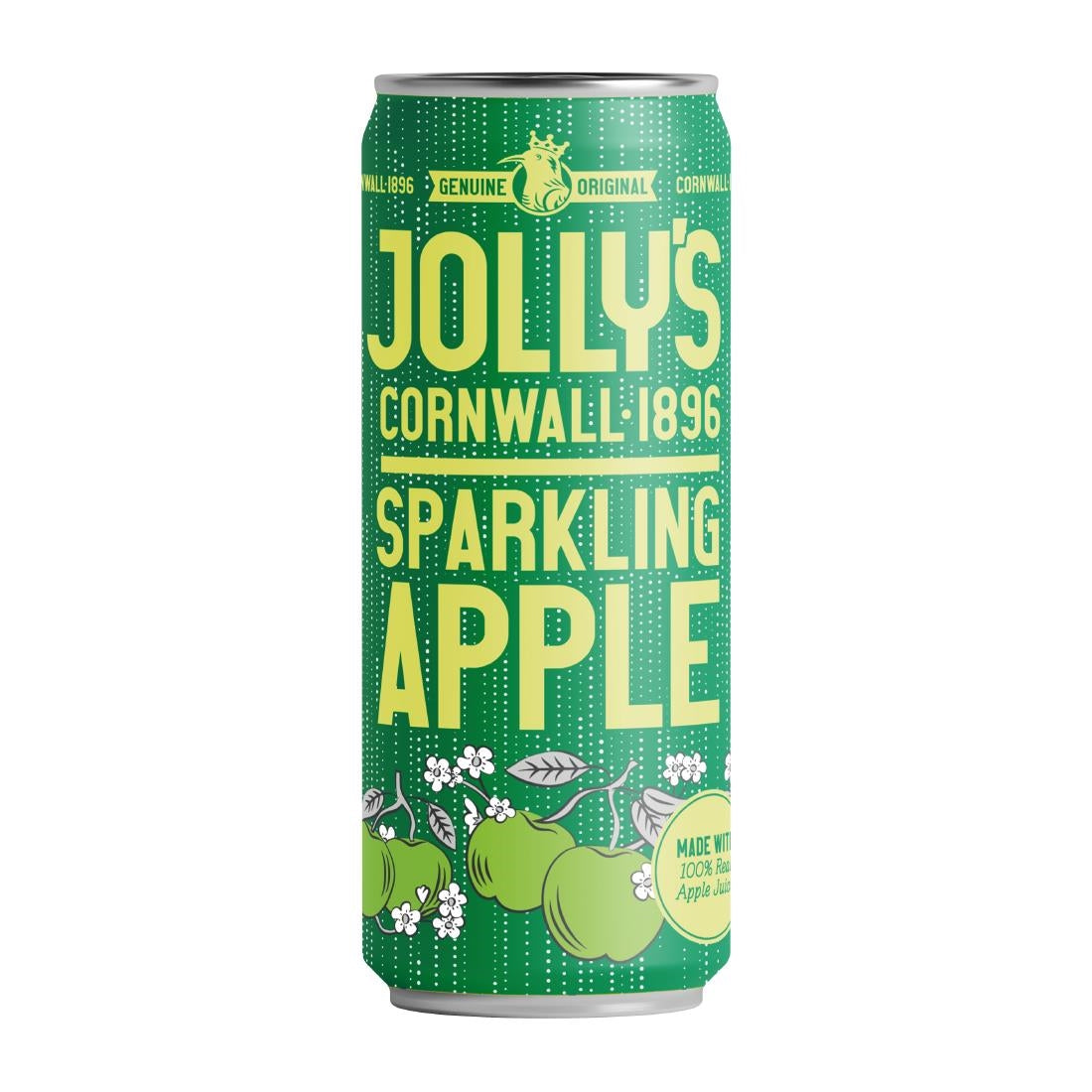 Jolly's Cornish Sparkling Apple Juice Cans 250ml (Pack of 24) - HN941 Jolly's