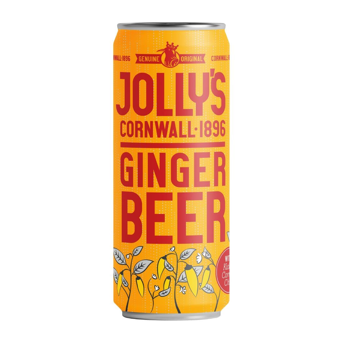 Jolly's Cornish Ginger Beer Cans 250ml (Pack of 24) - HN943 Jolly's