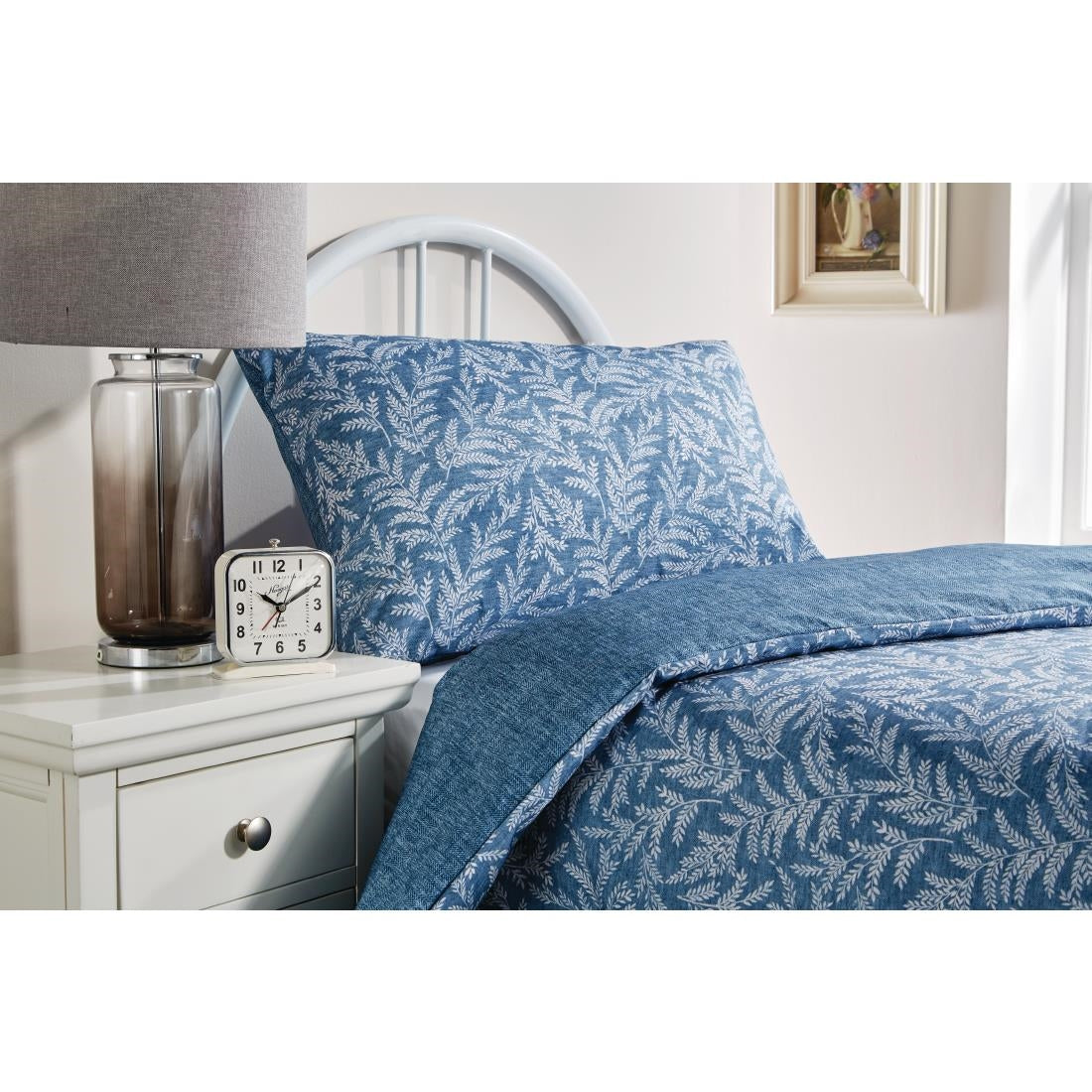 Mitre Essentials Fiorella Pillowcase Indigo - HP036 Mitre Essentials