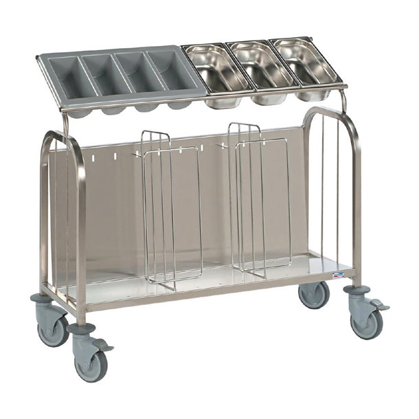 Matfer Bourgeat Low 200 Plate and Cutlery Trolley - HP711 Matfer Bourgeat