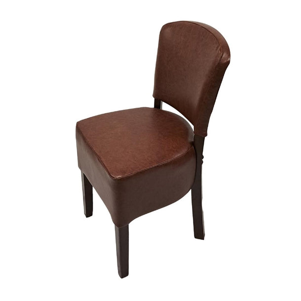 Hanoi Dining Chair In Dark Walnut with Bison Vinyl Espresso (Pack of 2) - HP754 Upholstered Dining Chairs Everyday