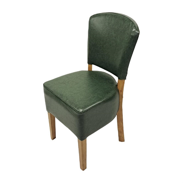 Hanoi Dining Chair In Weathered Oak with Bison Vinyl Cedar (Pack of 2) - HP762 Upholstered Dining Chairs Everyday