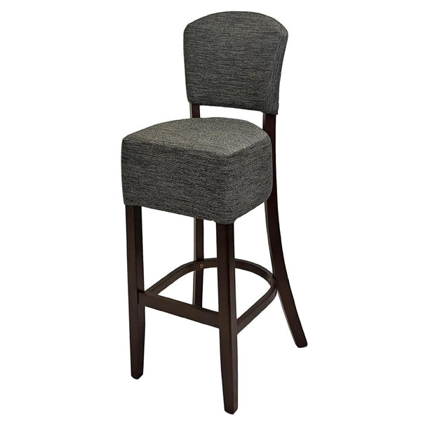 Hanoi Bar Chair in Dark Walnut with Shetland Smoke Seatpad - HP779 All Stools Everyday
