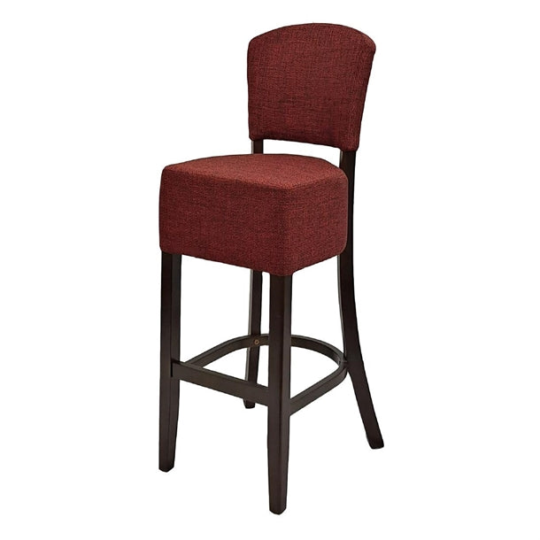 Hanoi Bar Chair in Dark Walnut with Shetland Scarlet Seatpad - HP780 All Stools Everyday
