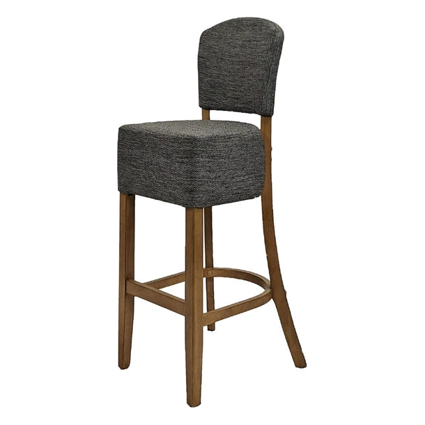 Hanoi Bar Chair in Weathered Oak with Shetland Smoke Seatpad - HP786 All Stools Everyday