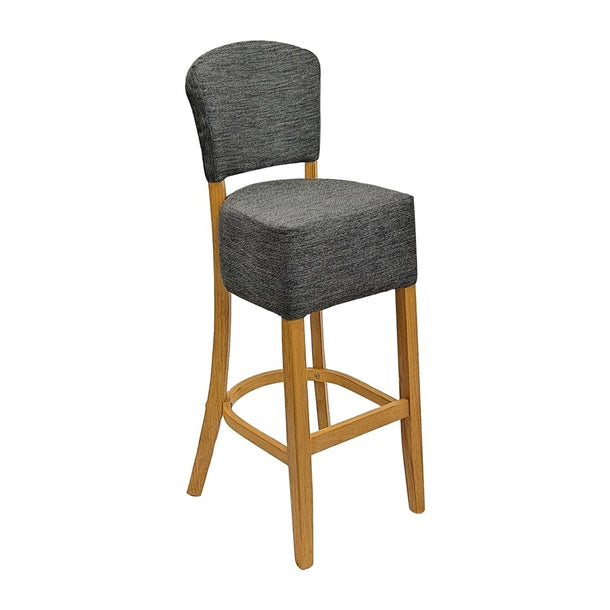 Hanoi Bar Chairs in Soft Oak with Shetland Smoke Seatpad - HP793 All Stools Everyday