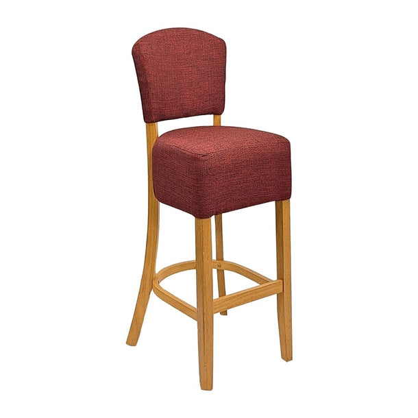 Hanoi Bar Chairs in Soft Oak with Shetland Scarlett Seatpad - HP794 All Stools Everyday