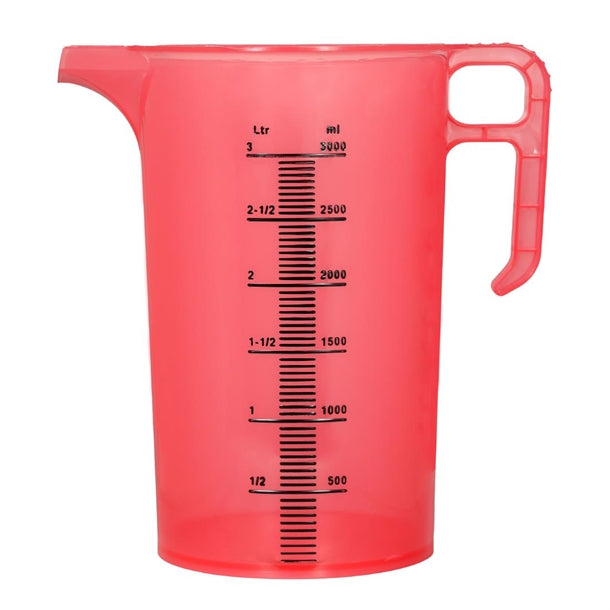 Pro-Measures Polypropylene Measuring Jug Red 3Ltr - HP861 Pro-Measures