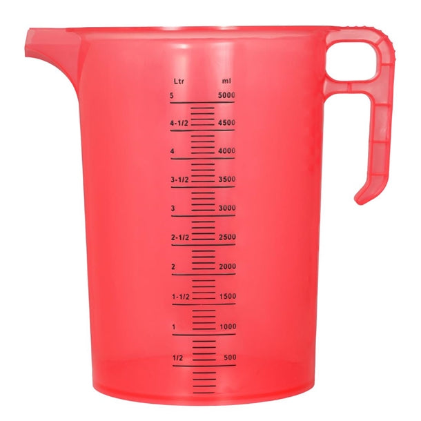Pro-Measures Polypropylene Measuring Jug Red 5Ltr - HP862 Pro-Measures