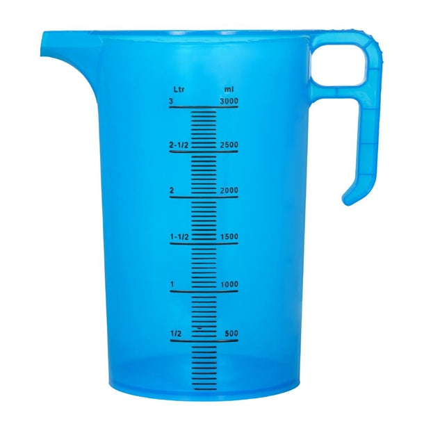 Pro-Measures Polypropylene Measuring Jug Blue 3Ltr - HP867 Pro-Measures