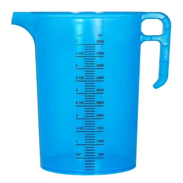 Pro-Measures Polypropylene Measuring Jug Blue 5Ltr - HP868 Pro-Measures