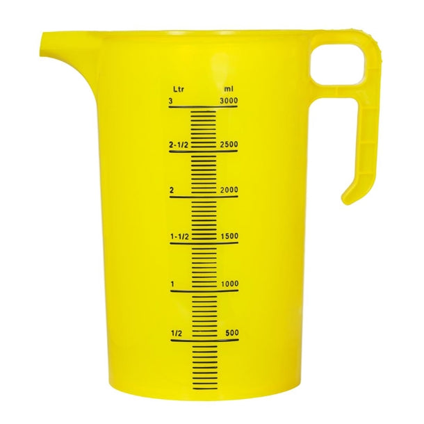 Pro-Measures Polypropylene Measuring Jug Yellow 3Ltr - HP870 Pro-Measures