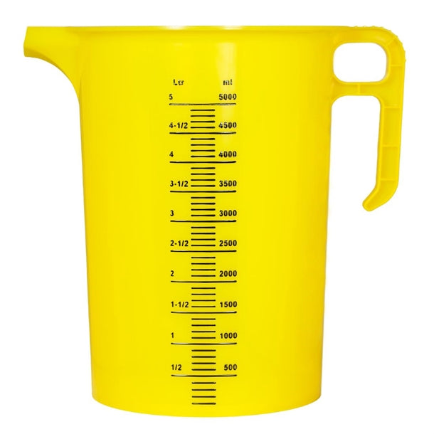 Pro-Measures Polypropylene Measuring Jug Yellow 5Ltr - HP871 Pro-Measures