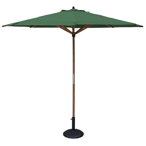 Rowlinson Willington Wooden Parasol Green 2.7m with Base 15kg - HP886 Rowlinson