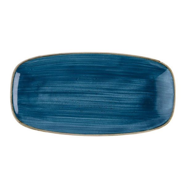 Churchill Stonecast Java Blue Chef's Oblong Plates 350mm x 187mm (Pack of 6) - HR391 Plates Churchill Super Vitrified