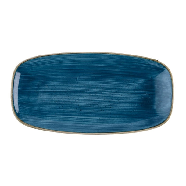 Churchill Stonecast Java Blue Chef's Oblong Plates 288 x 152mm (Pack of 12) - HR392 Plates Churchill Super Vitrified