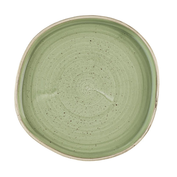 Churchill Stonecast Sage Green Organic Walled Plates 206mm (Pack of 6) - HR415 Plates Churchill Super Vitrified