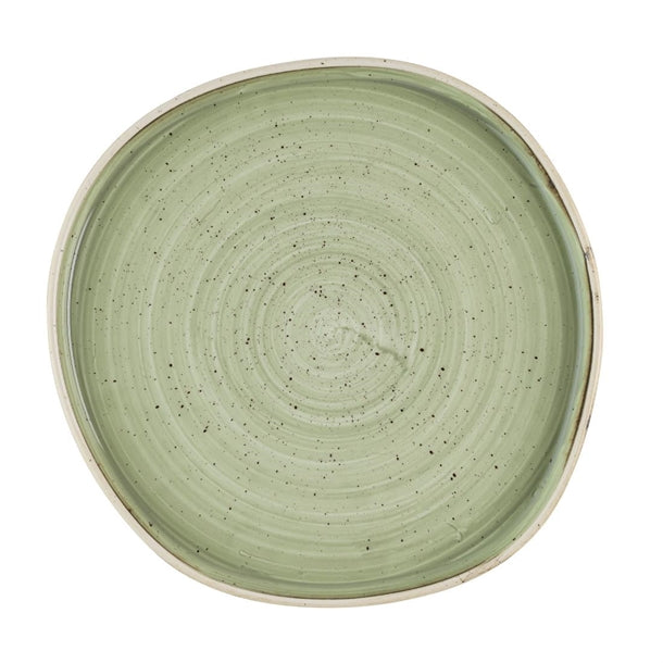 Churchill Stonecast Sage Green Organic Walled Plates 257mm (Pack of 6) - HR416 Plates Churchill Super Vitrified