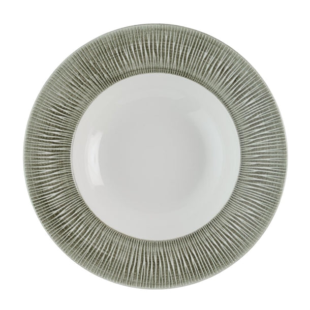 Churchill Bamboo Ceramic Spinwash Alpine Wide Rim Bowls 280mm (Pack of 12) - HR433 Bowls Churchill Super Vitrified