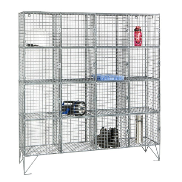 Sixteen Compartment Mesh Locker 305mm Deep - HR522 Wire Mesh Lockers Elite Lockers