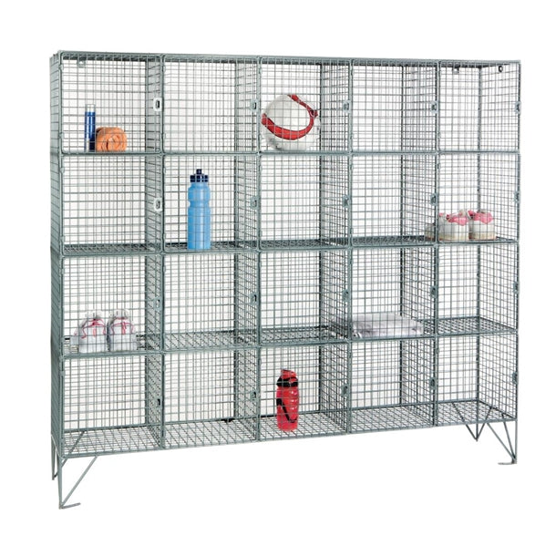 Twenty Compartment Mesh Locker 457mm Deep - HR525 Wire Mesh Lockers Elite Lockers