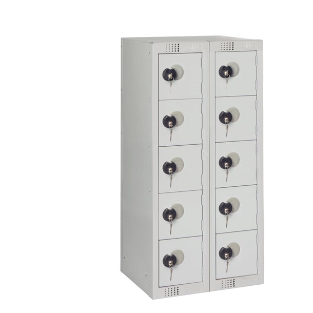 Ten Door Personal Effects Locker Grey Coin Lock - HR529 Personal Effects Lockers Elite Lockers