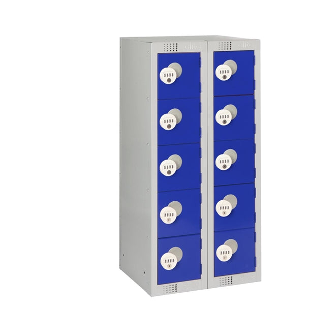 Ten Door Personal Effects Locker Blue Four-Digit Lock - HR533 Personal Effects Lockers Elite Lockers