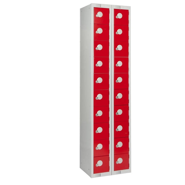 Twenty Door Personal Effects Locker Red Camlock - HR551 Personal Effects Lockers Elite Lockers