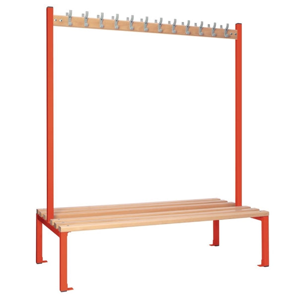 Double-sided Island Seating Red 1500mm - HR609 Elite Lockers