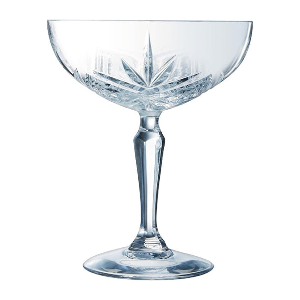 Arcoroc Broadway Coupe Saucers 250ml (Pack of 12) - HR707 Champagne Glasses Arcoroc